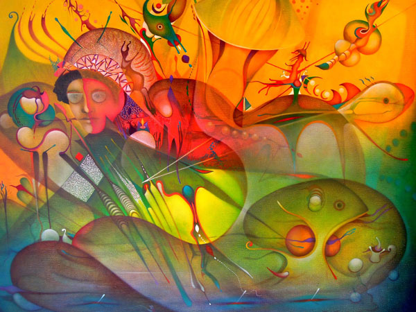 Alvaro MEJIAS N°16 huile sur toile 100x81cm "caprichos de la medusa" 