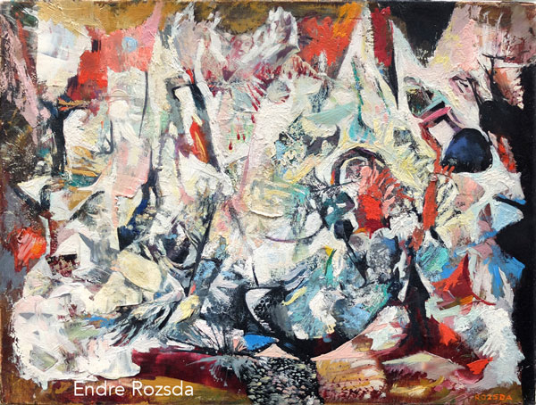 Endré Rozsda, Devenir, 1959, huile sur toile, 27 x 35 cm (blanc)