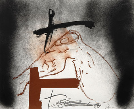 Antoni Tàpies Peinture et crayon sur papier 45 x 55 cm Courtesy Laurentin Gallery Bruxelles