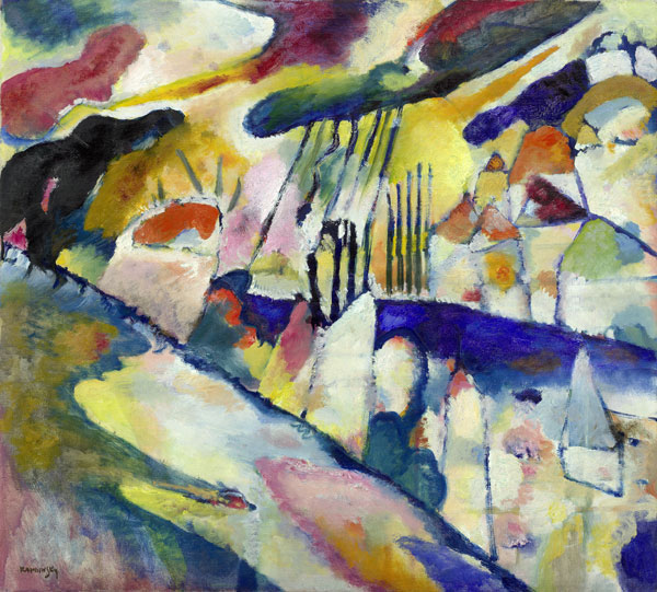 Wassily Kandinsky Paysage sous la pluie, 1913 Huile sur toile, 70,2 x 78,1 cm Solomon R. Guggenheim Museum, New York, Solomon R. Guggenheim Founding Collection