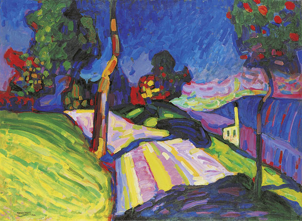 Wassily Kandinsky Murnau – Kohlgruberstrasse, 1908 Huile sur carton, 71,5 x 97,5 cm Merzbacher Kunststiftung