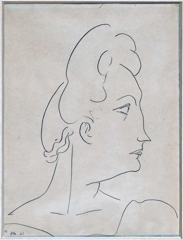 Henri Matisse, Portrait de Marguerite Maeght, 1945, crayon sur papier, 51 x 38 cm, Collection Adrien Maeght, Saint-Paul-de-Vence © Succession H. Matisse