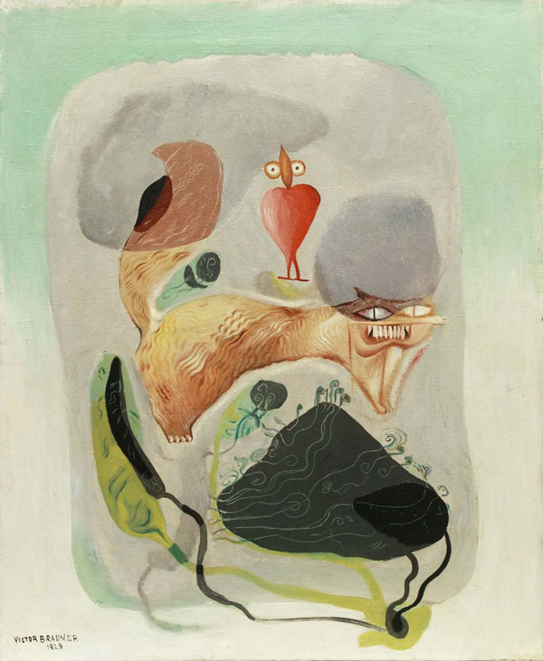 Victor Brauner, Plantes si Animale, 1928. Oil on canvas, 24 x 19 5/8 inches (61 x 50 cm)