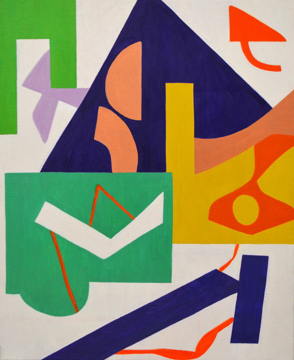 Triangles, Shirley Jaffe, 2015 Huile sur toile 73 x 60 Courtesy de l'artiste et Galerie Nathalie Obadia Paris/Bruxelles Representé(e) par:Nathalie Obadia