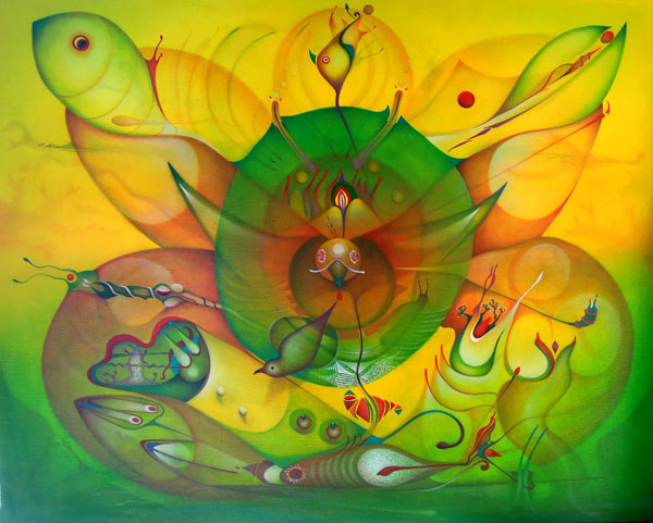 Alvaro MEJIAS N°12 huile sur toile 100x81cm "bajo el sol tropical" 