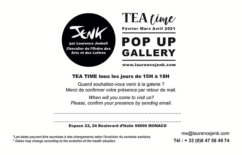 LAURENCE JENK OUVRE SA POP UP GALLERY À MONACO