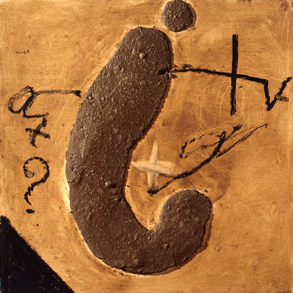 Antoni Tàpies Gran signe d'interrogaciÒ, 2010Technique mixte sur bois 150 x 150 cm # W15866 Copyright Galerie Lelong