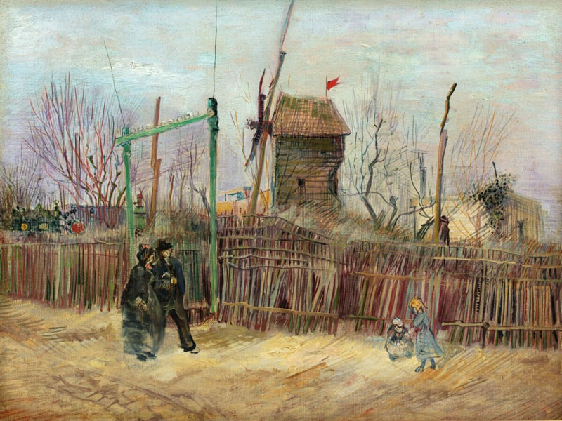 Vincent van Gogh Scène de rue à Montmartre (Impasse des Deux Frères et le Moulin à Poivre) 1887 Huile sur toile 46,1 x 61,3 cm