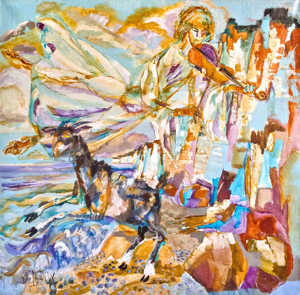 Michel Patrix Huile sur toile 150 x 150 cm dun bond allègre