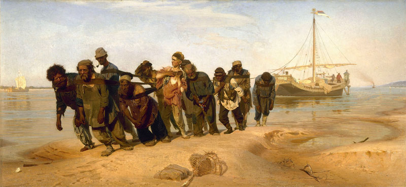 Illya Répine (1844-1930) Les Bourlaki, Les haleurs de la Volga,1870-1873, Musée Russe