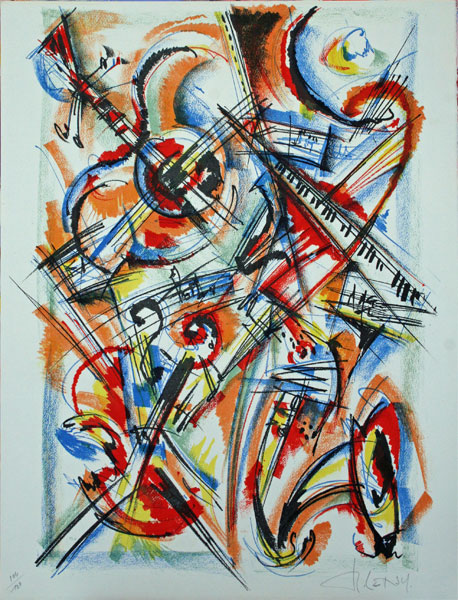 Roger Lersy (1920) Composition Musicale lithographie 