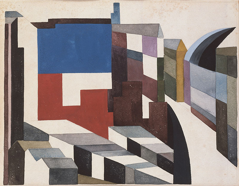 Sophie TAEUBER-ARP Cimetière de Montmartre 1926 Gouache et mine de graphite sur papier 22,8 x 29,3 cm courtesy galerie Zlotowski