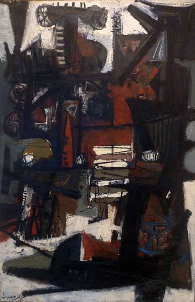  John Levee Composition 1954 Huile sur toile 195 x 130 cm