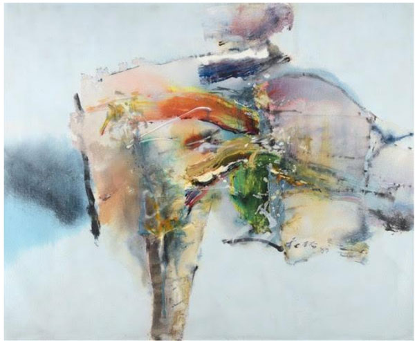 Chuang Che, Sans titre, 1989, huile et acrylique sur toile, signé et daté,119 x 139 cm 