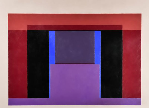 Sewell Sillman, The Palace (Version 2), 1961, oil on masonite 33 ¾ H. x 45 W. inches, detail