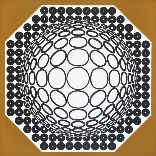 Victor Vasarely, « Claréo » Acrylique sur toile de 1990 102 x 102 cm  Galerie DIL