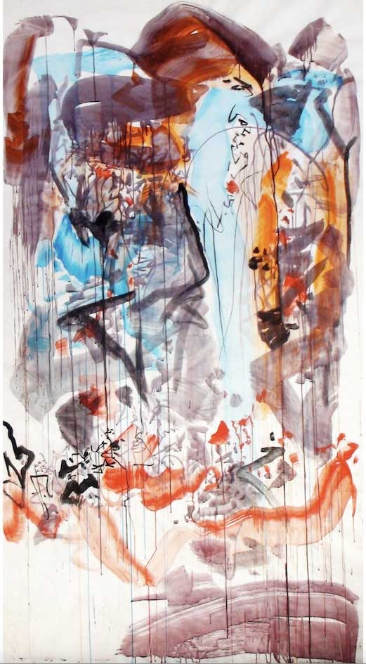 Chu Teh-Chun, Sans titre, 1988 - Gouache sur papier, 260 x 150 cm © ADAGP, Paris, 2025 - Courtesy Galerie Jean-François Cazeau, Paris