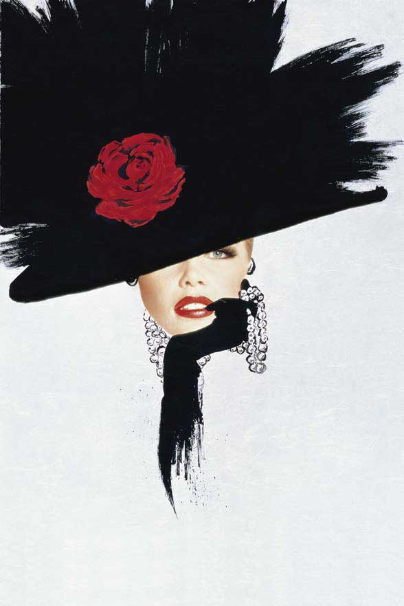 Gunter Sachs  “ Hommage à Gruau Chapeau (Claudia Schiffer) “ 1991/ 2008 c-print Kodak Endura framed 154 x 104 cm