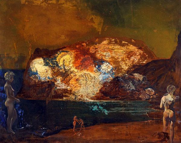 Salvador Dalí, Nus dans un paysage de Cap de Creus, 1965-70, huile sur cuivre © Mayoral 2023