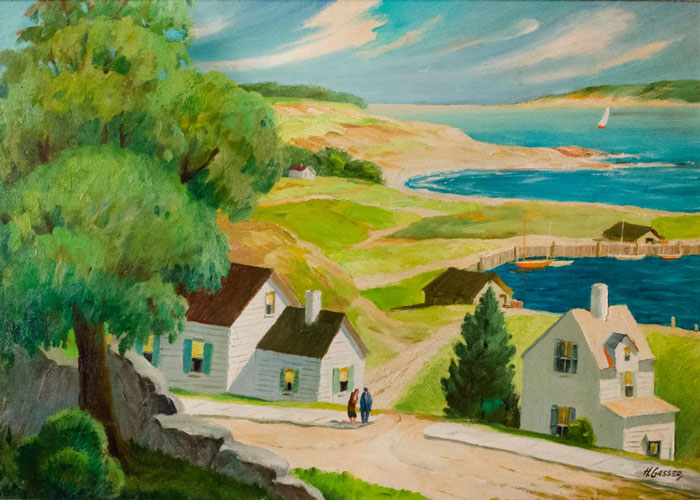 Untitled (Gloucester Beach), Oil on Masonite, 21 1/2 H. x 29 W. inches