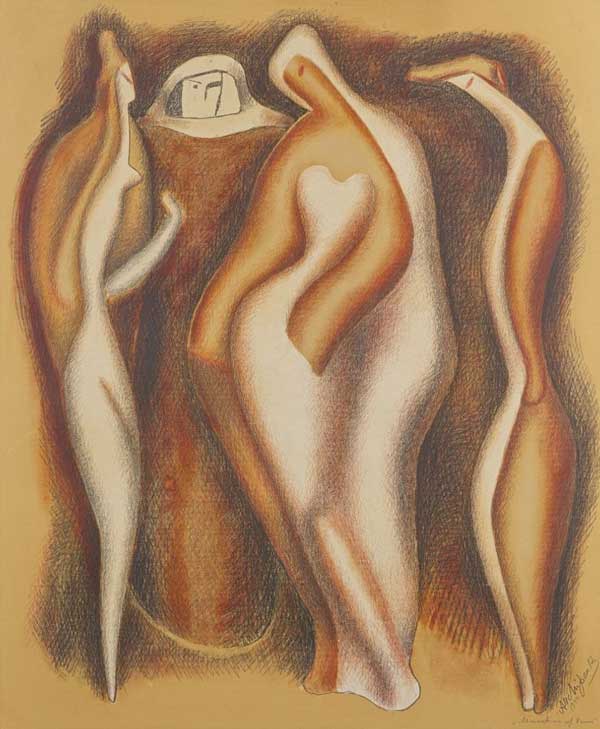 Alexander Archipenko, Admiration of Venus, 1944. Graphite and gouache on paper