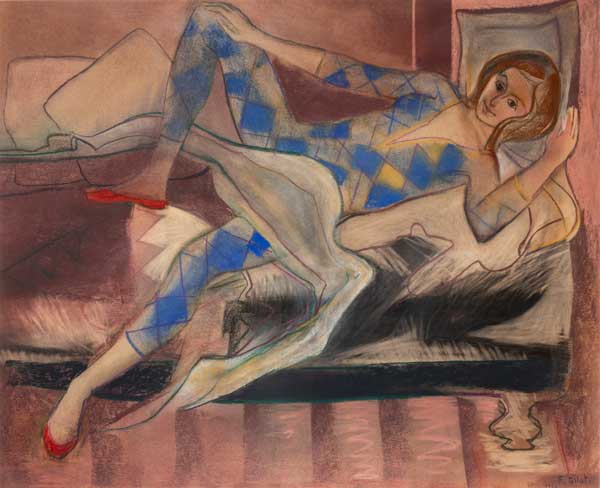 Françoise Gilot Harlequin at Rest 1956 Pastel on paper