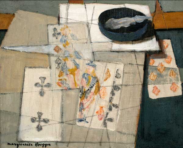 Marguerite Louppe, Jeux de carte. Oil on canvas