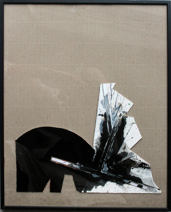 John Harrison Levee (1924-2017) Technique mixte, laque et collage de 2004 dimensions 50 x 40 cm