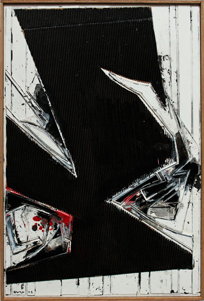 John Harrison Levee (1924-2017) Technique mixte sur panneau dimensions 58.5 x 39.5 cm  signé et daté 08 en bas à gauche, contresigné au dos intitulé Avril I et daté 2008