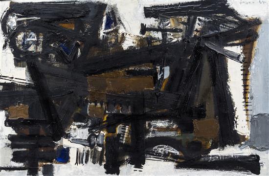 John Harrison Levee Untitled, 1954 oil on canvas signed Levee and dated (upper right);  signed and dated (verso) 45 cm x 71 cm ( 18 x 28 inches). 