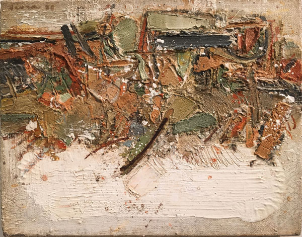 John Harrison Levee huile sur toile de 1958 dimensions 18 x 24 cm ( 7,1 x 9,5 inches)