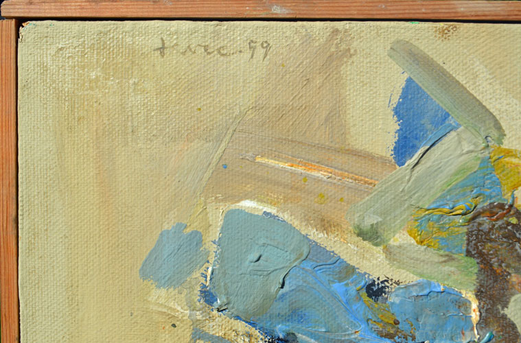 John Harrison LEVEE (1924-2017). Composition abstraite - 1959. Huile sur toile 94 x 61 cm. signature