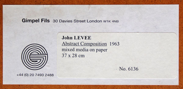 CRJL1963 N°05 CATALOGUE RAISONNE JOHN LEVEE