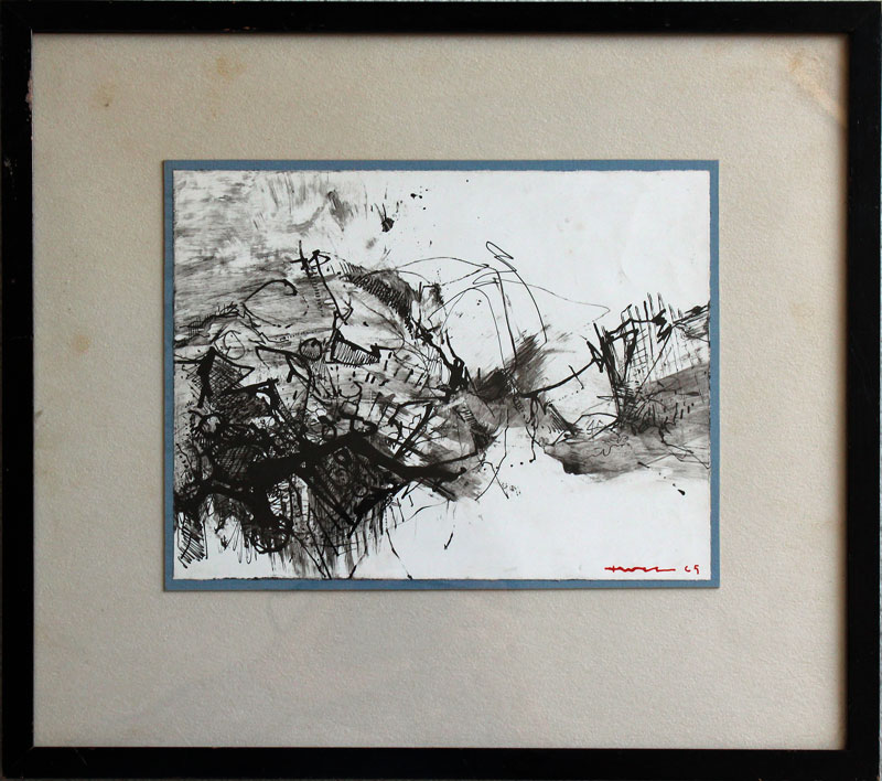 John Harrison LEVEE (1924-2017) dessin à l’encre dimensions 19,5 x 25 cm