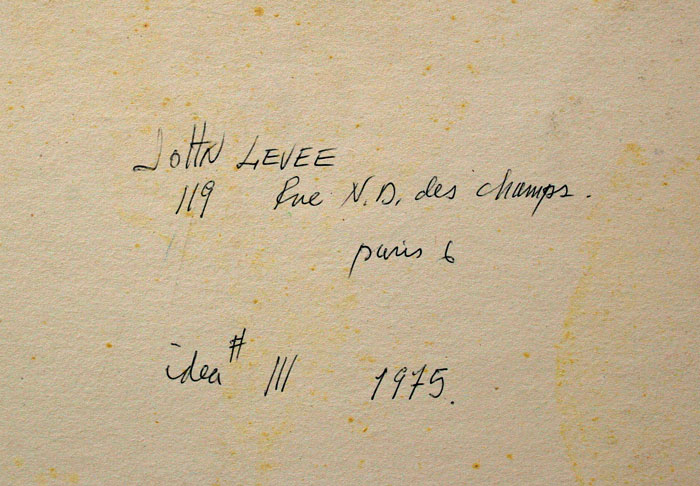 lJohn Harrison LEVEE (1924-2017) acrylique sur carton de 1975 dimensions 64,5 x 50 cm - Signé en bas à gauche du monogramme JL et daté 75- Contresigné au dos, intitulé idea III - 1975