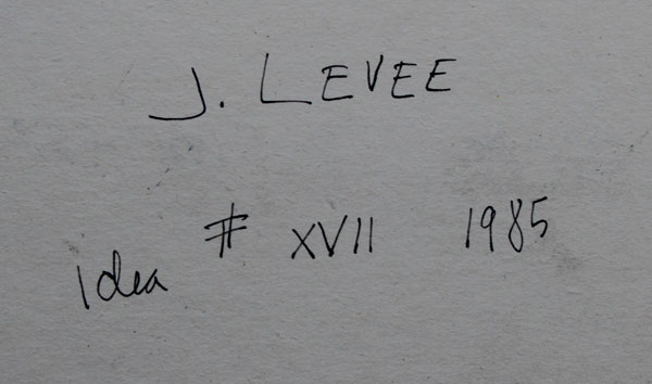 John Harrison LEVEE (1924-2017) acrylique sur carton de 1985 dimensions 75 x 55 cm signée en bas à droite et datée 85, contresignée au dos intitulée Idea XVII - 1985