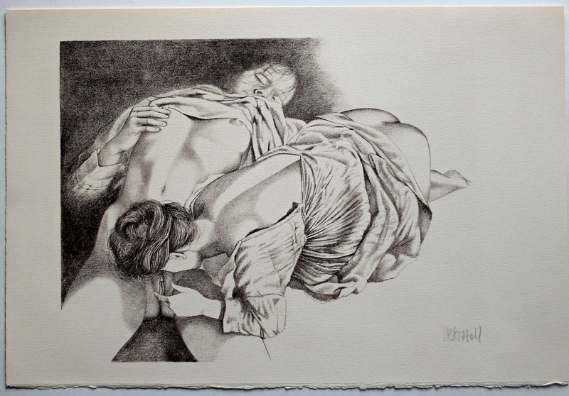 Jean-Pierre STHOLL lithographie N°5 en noir et blanc 32,5 x 48 cm signée en bas à droite