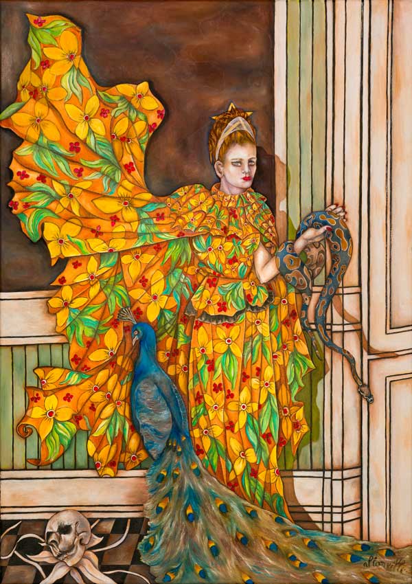 Aude Allonville Huile sur toile : 91 cm x 65 Le Python de la Pythie 
