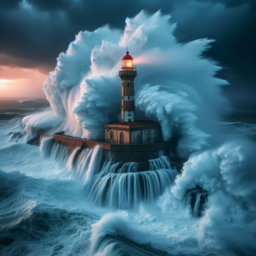 phare sous tempete