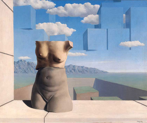 René Magritte (1898 - 1967) Les marches de l'été 1938 Huile sur toile 60 x 73 cm Inscriptions : S.B.DR. : Magritte Achat, 1991 Numéro d'inventaire : AM 1991-138 © Philippe Migeat - Centre Pompidou, MNAM-CCI /Dist. RMN-GP © Adagp, Paris