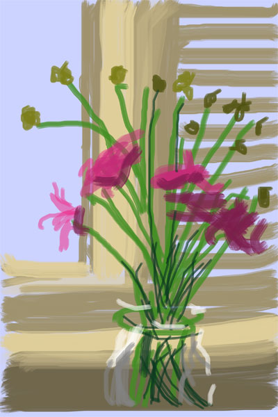 David Hockney fleurs fraîches