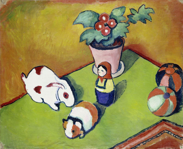 August Macke Les jouets du petit Walter, 1912 Huile sur toile, 50 x 60 cm Städel Museum, Francfort/Main © Städel Museum - U. Edelmann - ARTOTHEK