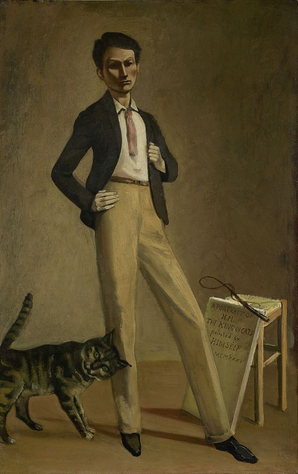 BALTHUS, LE ROI DES CHATS, 1935  Huile sur toile, 78 x 49,7 cm Musée cantonal des Beaux-Arts de Lausanne, Donation de la Fondation Balthus Klossowski de Rola, 2016 © Balthus Photo: Etienne Malapert, Musée cantonal des Beaux-Arts de Lausanne 