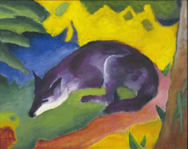 Franz Marc Renard bleu-noir, 1911 Huile sur toile, 50 x 63 cm Von der Heydt-Museum Wuppertal Photo: © Medienzentrum, Antje Zeis-Loi / Von der Heydt-Museum Wuppertal