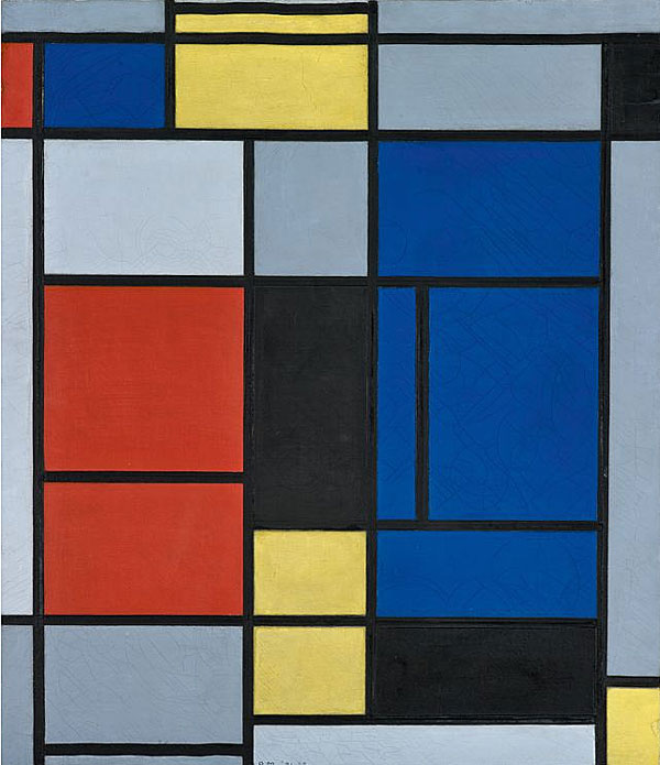 Piet Mondrian Tableau No. I, 1921–1925 Huile sur toile, 75,5 x 65,5 cm Fondation Beyeler, Riehen / Bâle, Collection Beyeler © Mondrian / Holtzman Trust c/o HCR International Warrenton, VA USA Photo : Robert Bayer, Bâle