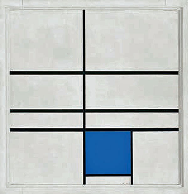 Piet Mondrian Composition with Double Line and Blue, 1935 Huile sur toile, 72,5 x 70,0 cm Fondation Beyeler, Riehen / Bâle, Collection Beyeler © Mondrian / Holtzman Trust c/o HCR International Warrenton, VA USA Photo : Robert Bayer, Bâle