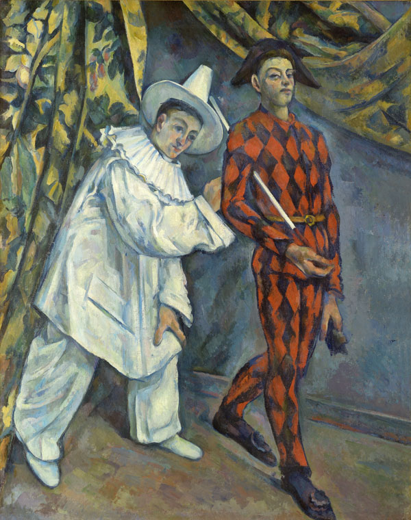 Paul Cézanne (1839-1906, France)  Mardi Gras (Pierrot et Arlequin), 1888-1890  Huile sur toile 102 x 81 cm  Musée d'Etat des Beaux-Arts Pouchkine, Moscou  N° d'inventaire 3335  COPYRIGHT : Paul Cézanne, Mardi Gras  (Pierrot et Arlequin), 1888-1890.  Courtesy Musée d'Etat des Beaux-Arts Pouchkine, Moscou  © Adagp, Paris 2016 