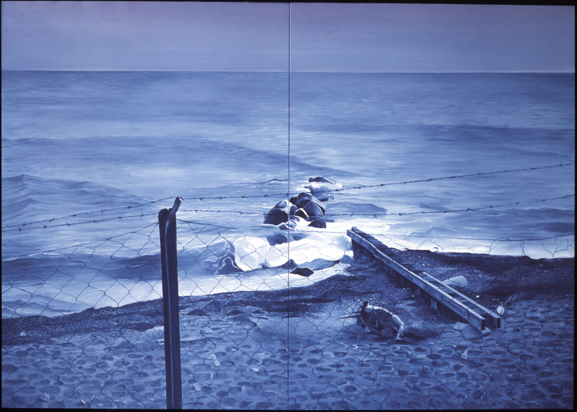 MONORY Hommage à Casper David Friedrich n°2, 1975. Huile sur toile, 162 x 228 cm. Photo Galerie Maeght, Paris.