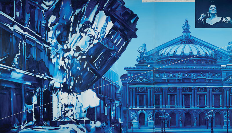 MONORY Opéra furia « A » n°8, 1975. Huile sur toile, 195 x 342 cm. Photo Augustin de Valence.