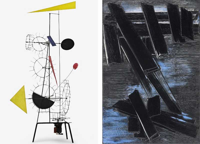 Jean Tinguely, Méta-Herbin, 1955 (2) Pierre Soulages, Peinture, Dossier (détail) 130 x 89 cm, 24 août 1958 (3)